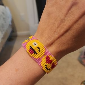 Beaded smiley bracelet